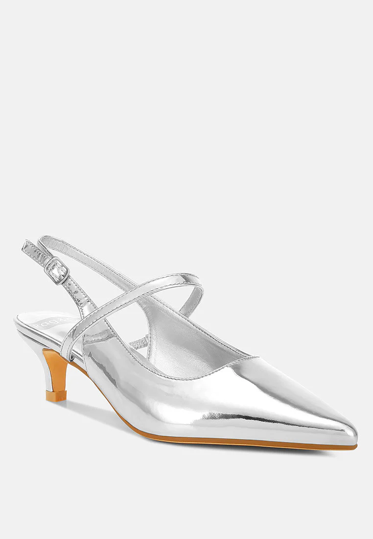 Abloom Kitten Heel Slingback Sandals - Image 2