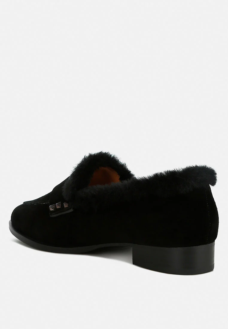 Allie Fur Trim Genuine Suede Loafers - Image 10