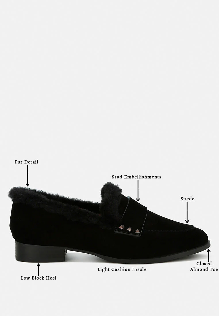 Allie Fur Trim Genuine Suede Loafers - Image 13