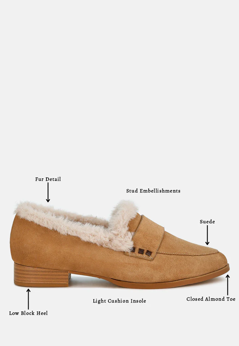 Allie Fur Trim Genuine Suede Loafers - Image 6