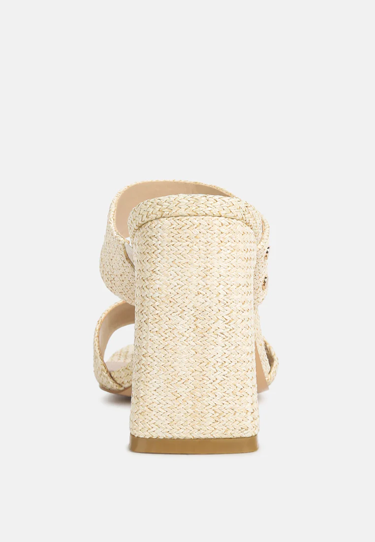 Alodia Slim Block Heel Sandals In Natural - Image 5