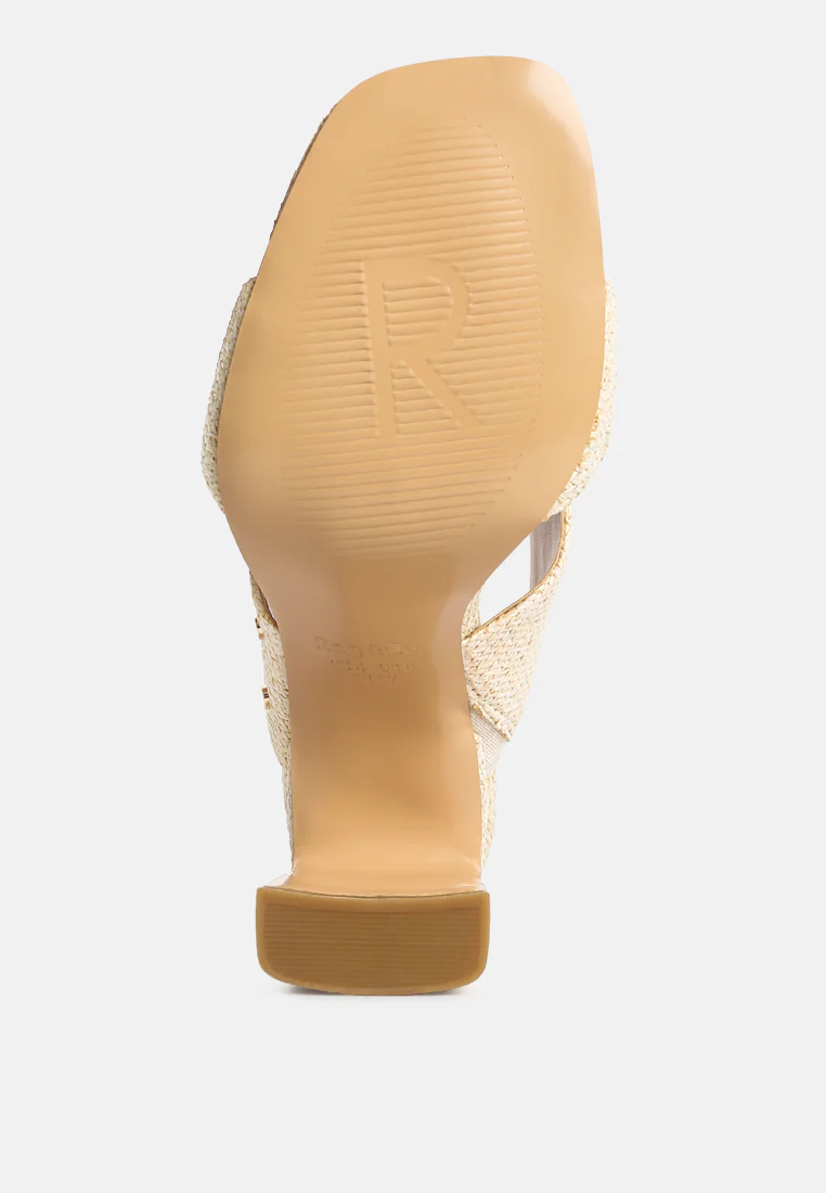 Alodia Slim Block Heel Sandals In Natural - Image 7
