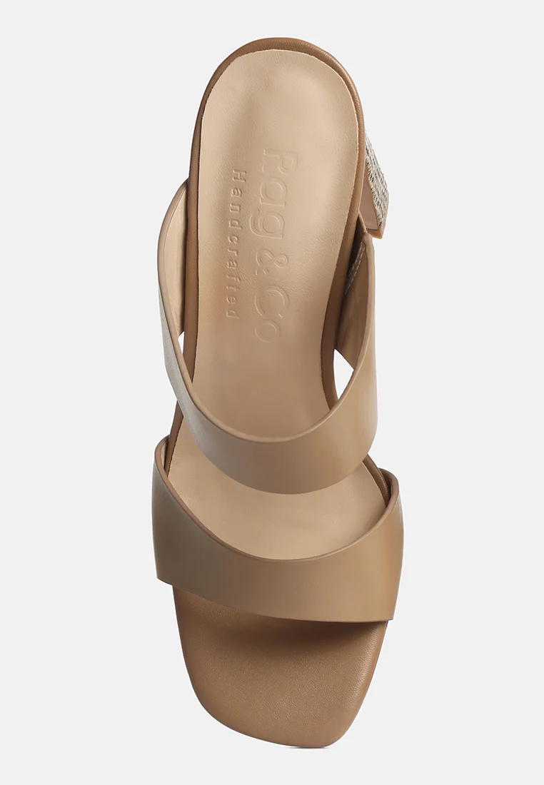 Alodia Slim Block Heel Sandals In Taupe - Image 6