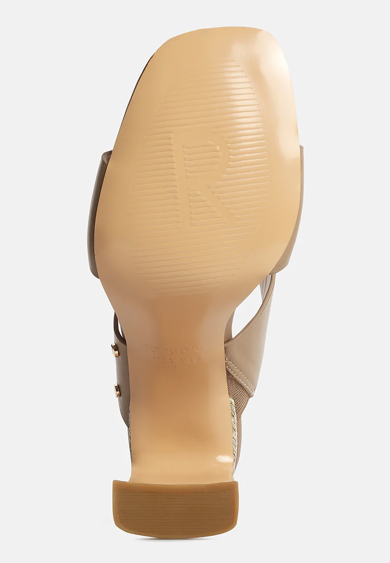 Alodia Slim Block Heel Sandals In Taupe - Image 7