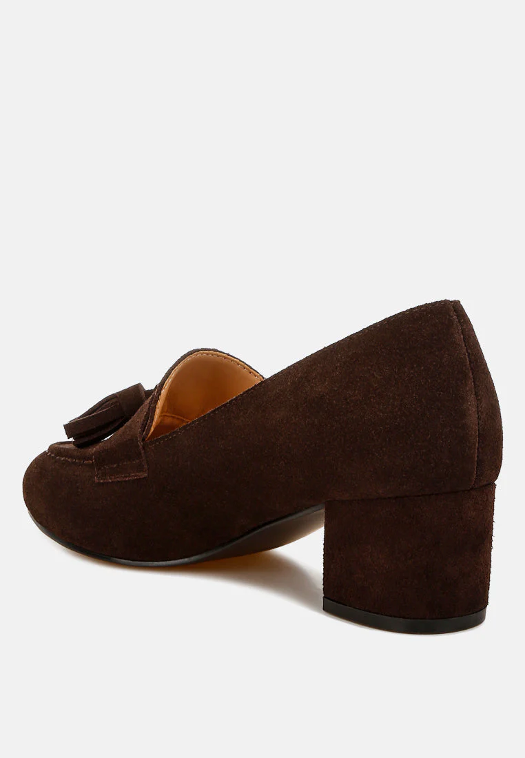 Aloha Tassels Detail Genuine Suede Loafers - Image 3