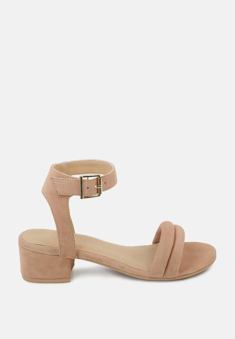 AMELIA Beige Block Heel Sandal