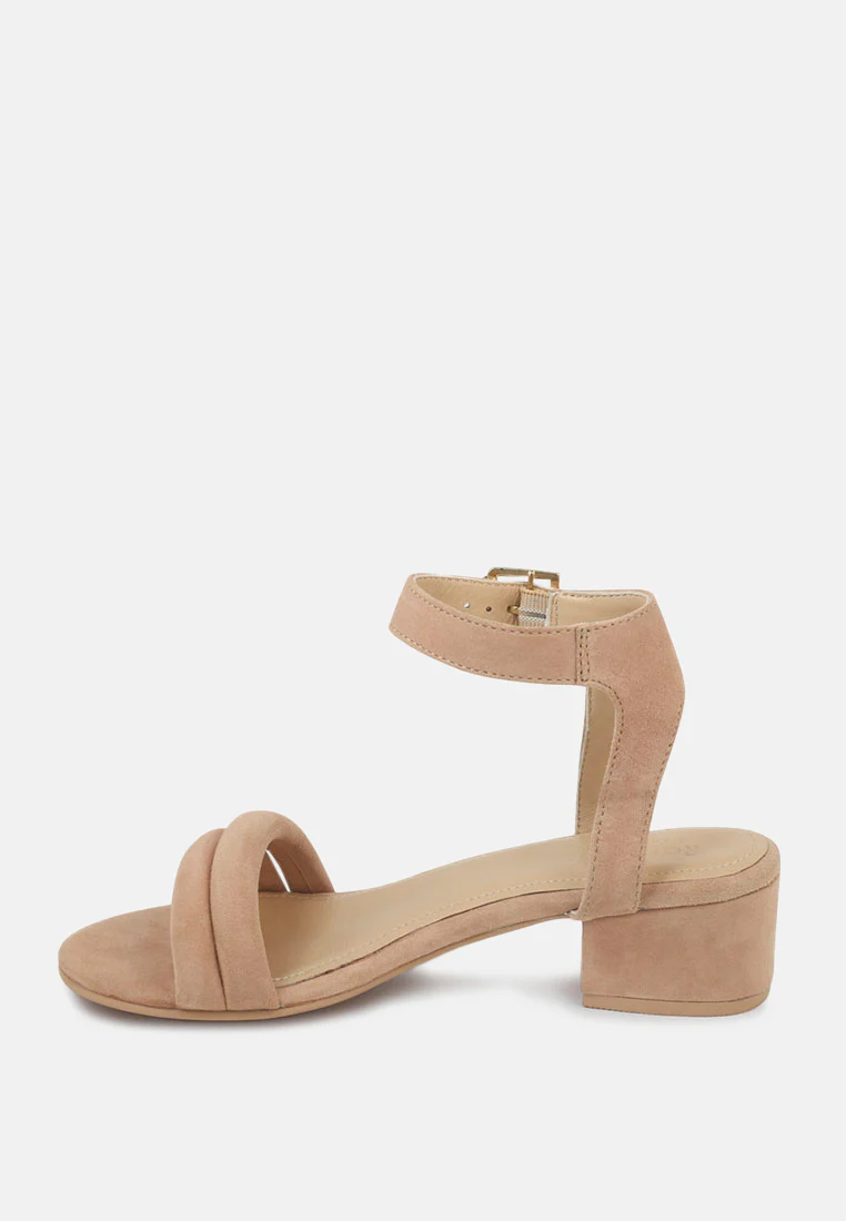 AMELIA Beige Block Heel Sandal - Image 3