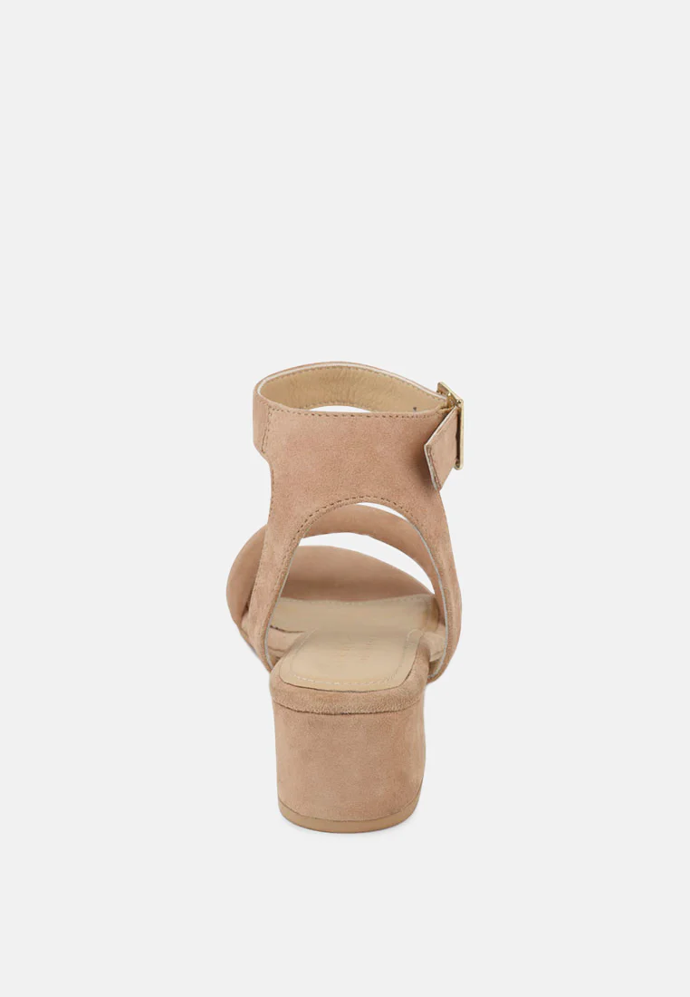 AMELIA Beige Block Heel Sandal - Image 5
