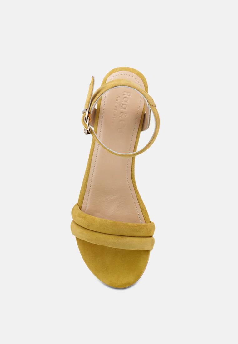 AMELIA Mustard Minimalist Block Heel Sandal - Image 6
