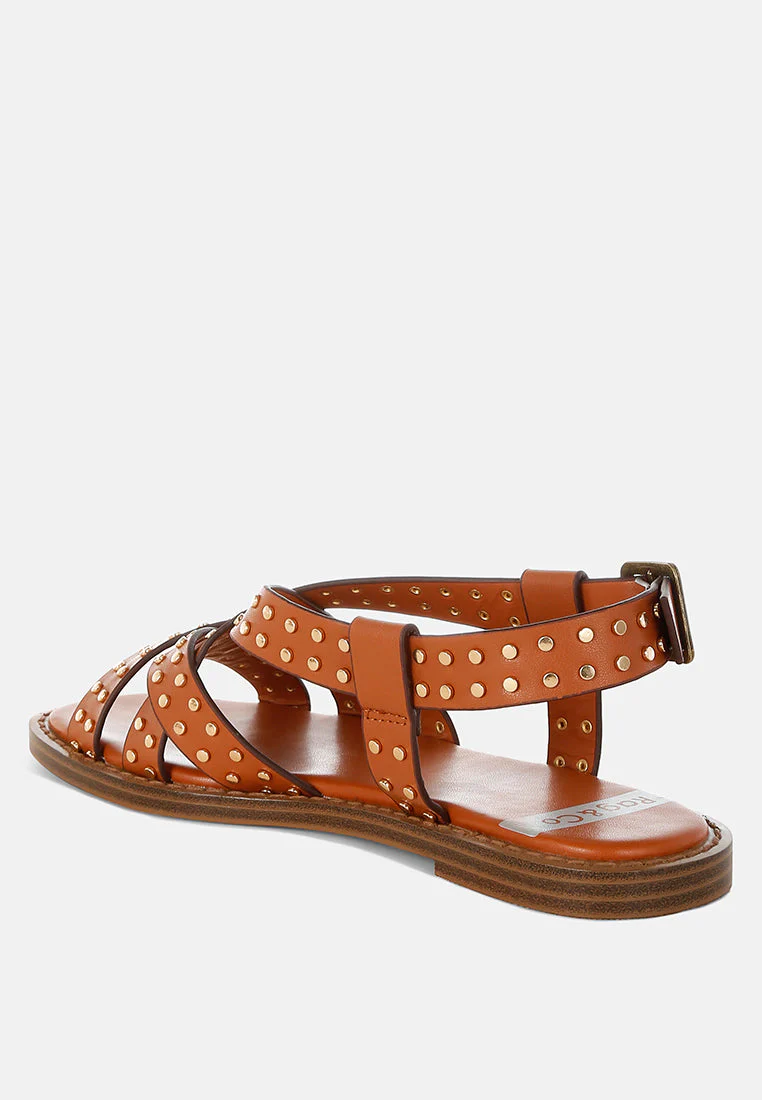 Anemone Studded Flat Gladiator Sandals - Image 3