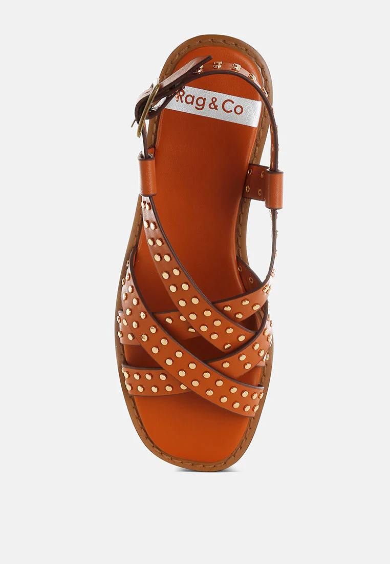 Anemone Studded Flat Gladiator Sandals - Image 4