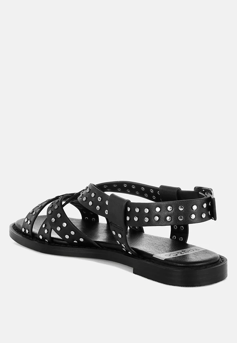 Anemone Studded Flat Gladiator Sandals - Image 8