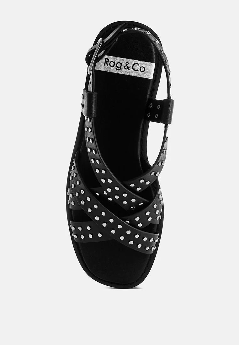 Anemone Studded Flat Gladiator Sandals - Image 9