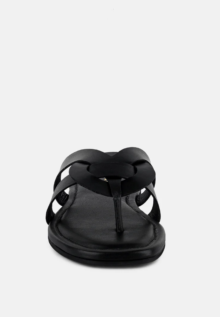 ANGELES Black Flat Slip Ons - Image 3