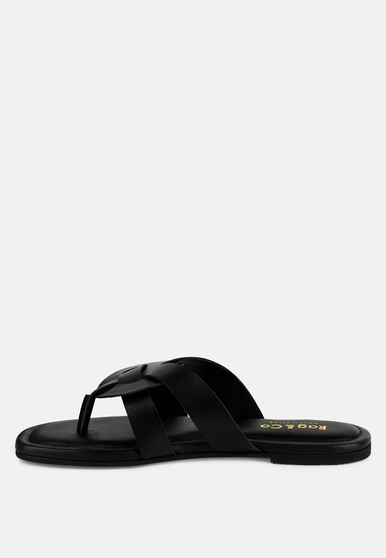 ANGELES Black Flat Slip Ons - Image 4