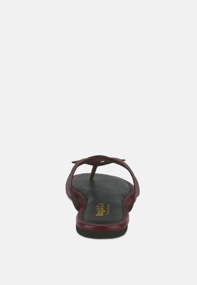 ANGELES Burgundy Flat Slip Ons - Image 5