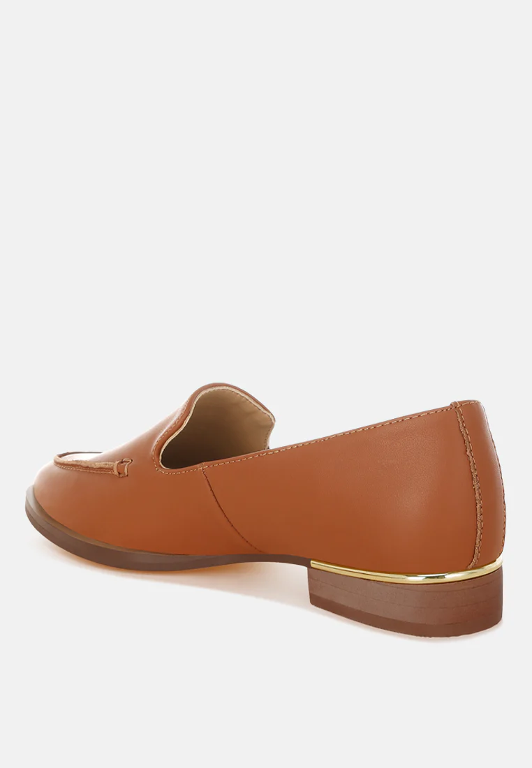 Anna Tan Suede Leather Loafers - Image 4