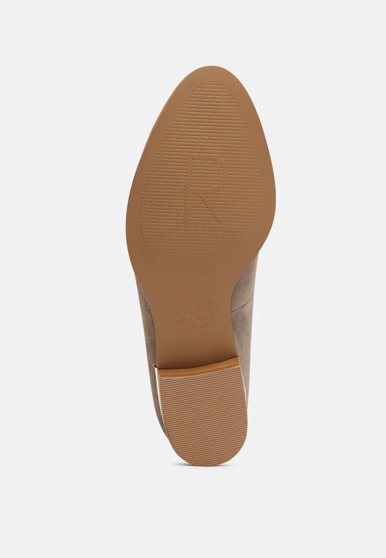 ANNA Taupe Suede Leather Loafers - Image 7