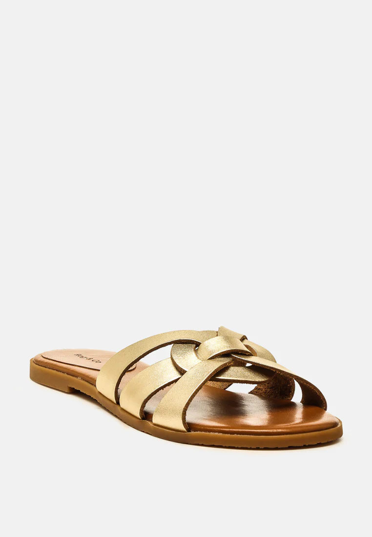 ARIS Gold Strappy Slip-on Sandal - Image 3