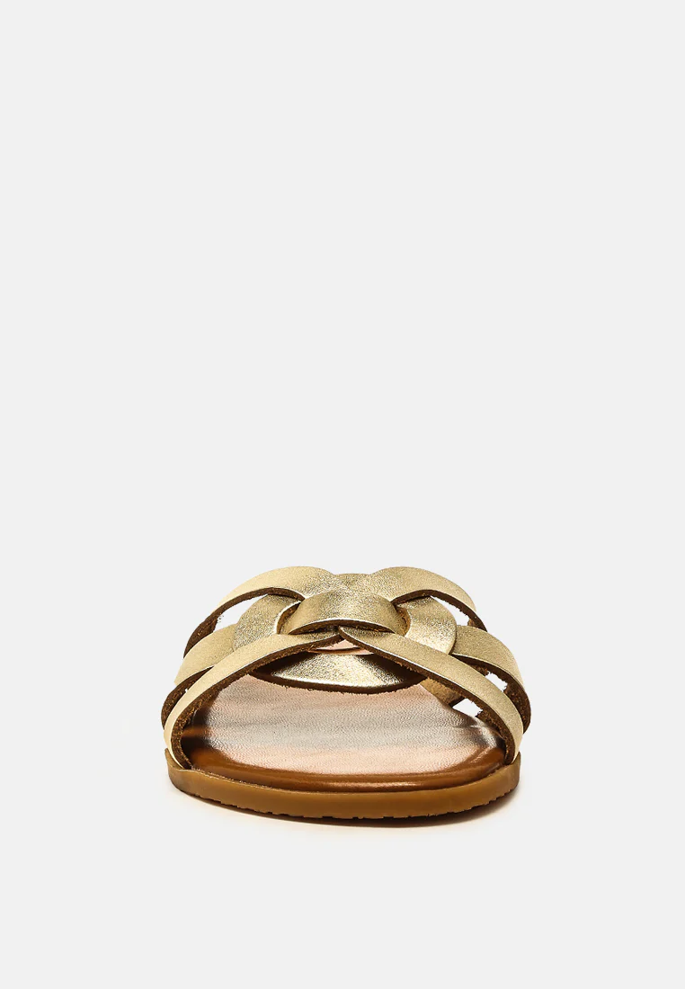 ARIS Gold Strappy Slip-on Sandal - Image 5