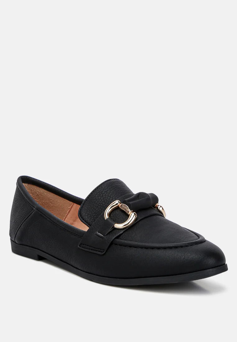 Asher Horsebit Embellished Loafers In Black - Image 2