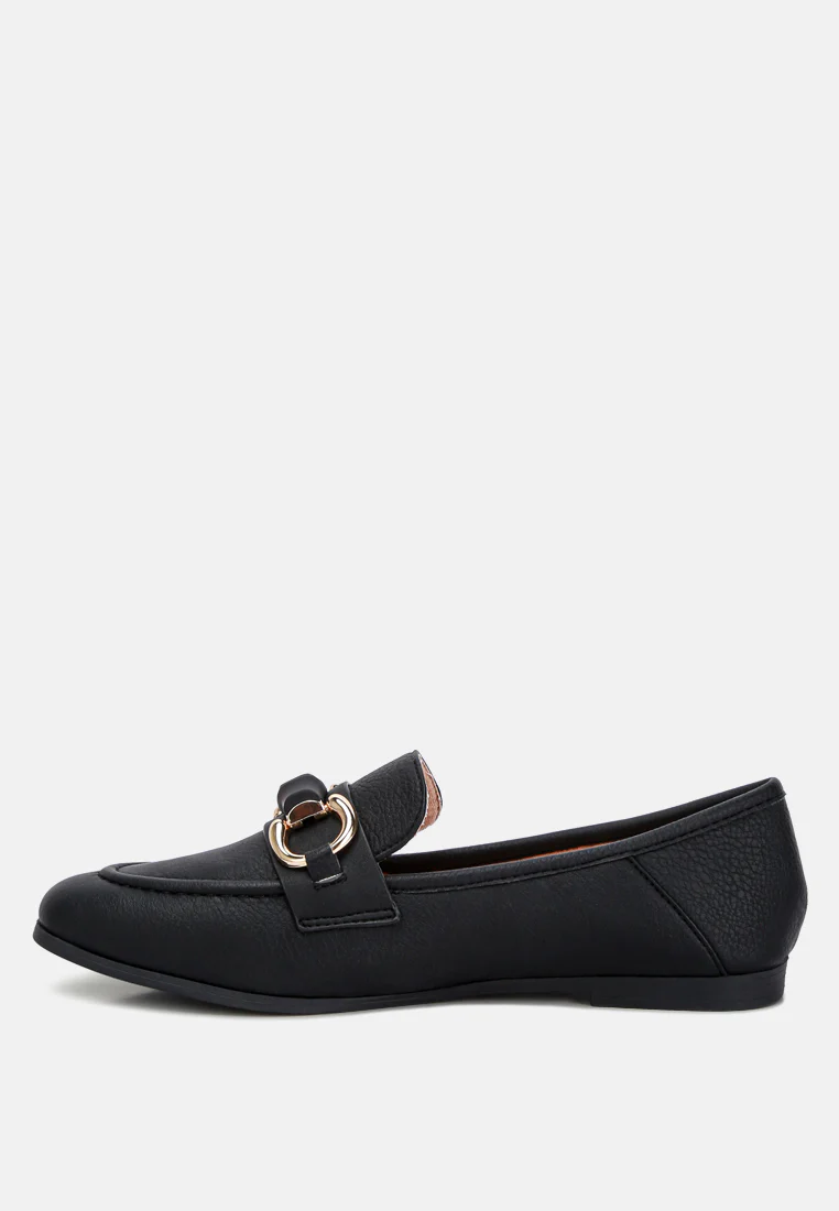 Asher Horsebit Embellished Loafers In Black - Image 4