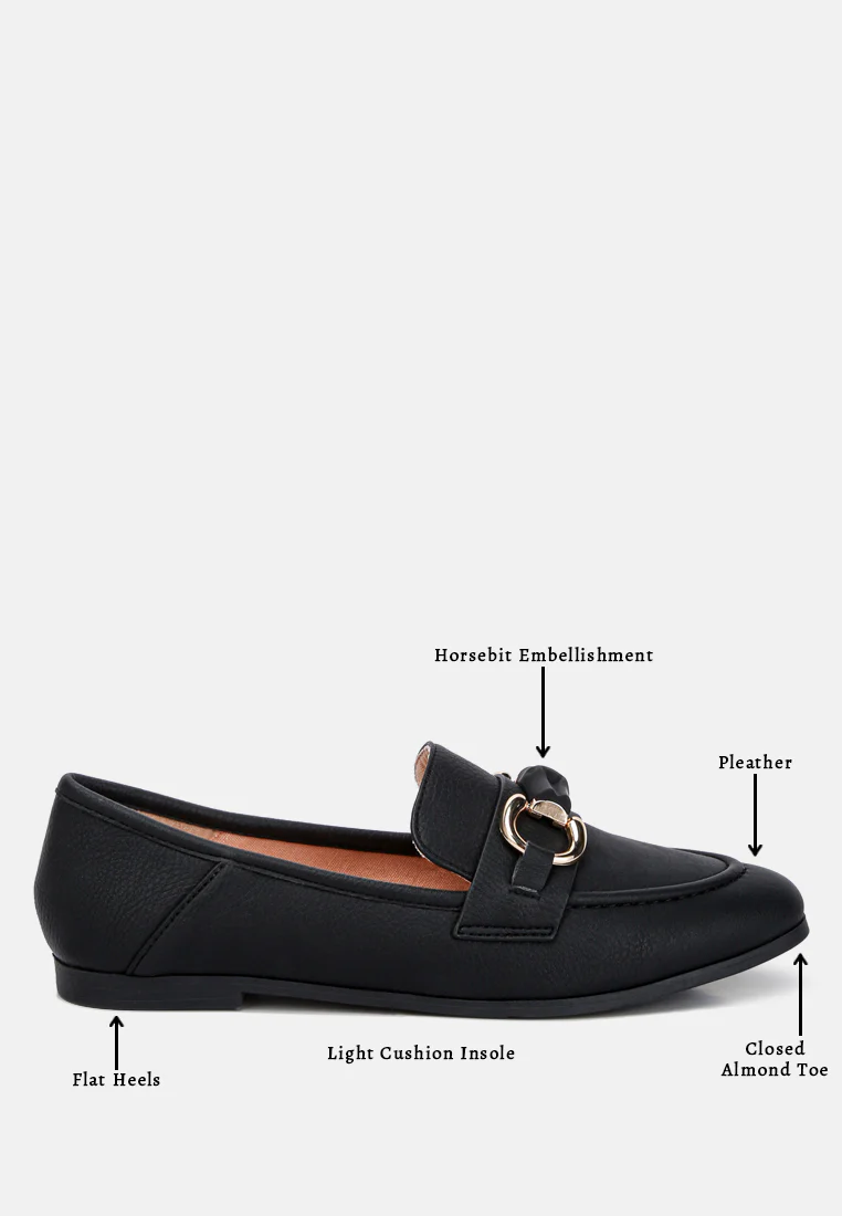 Asher Horsebit Embellished Loafers In Black - Image 8