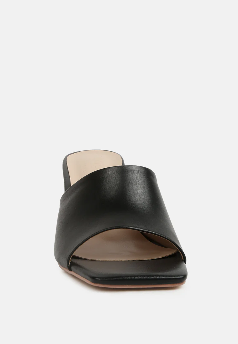 Audriana Black Textured Block Heel Sandals - Image 3