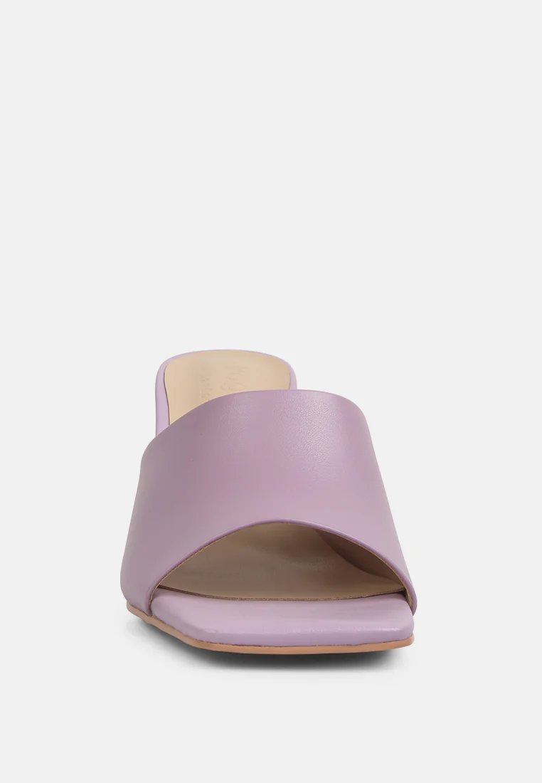 Audriana Lilac Textured Block Heel Sandals - Image 3