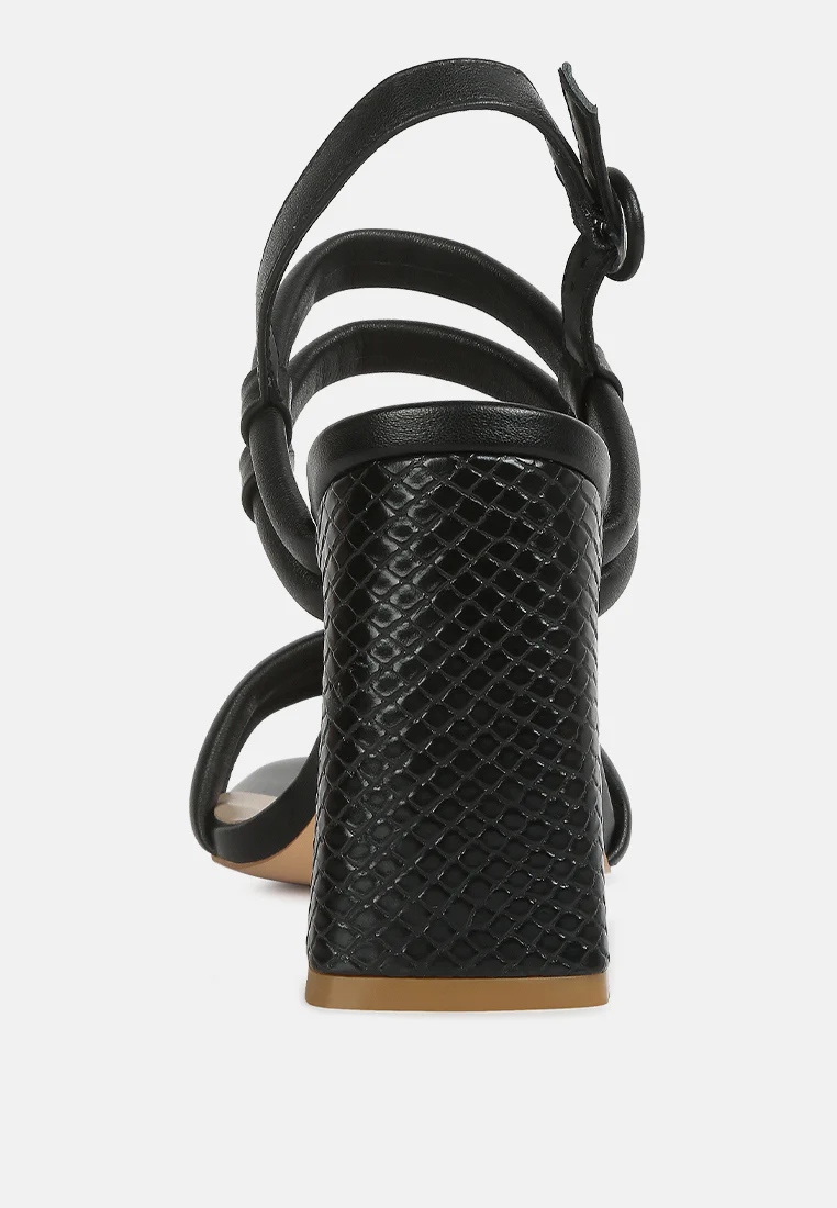Avianna Black Slim Block Heel Sandal - Image 5