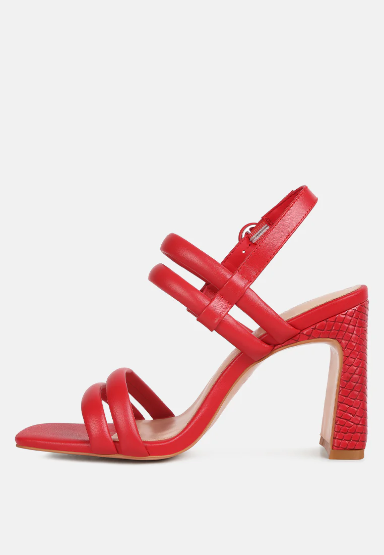 Avianna Red Slim Block Heel Sandal - Image 5