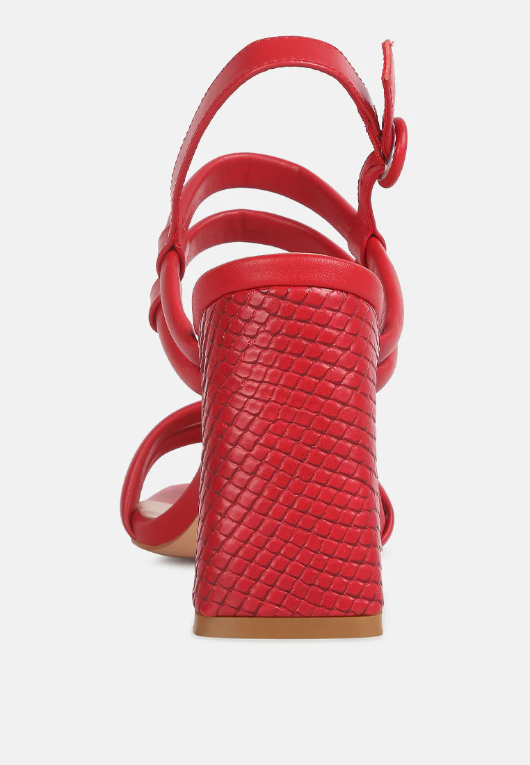 Avianna Red Slim Block Heel Sandal - Image 6