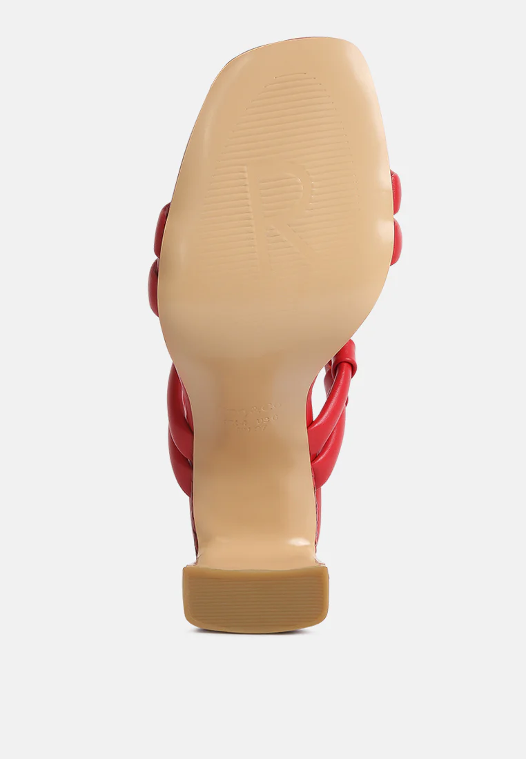 Avianna Red Slim Block Heel Sandal - Image 8