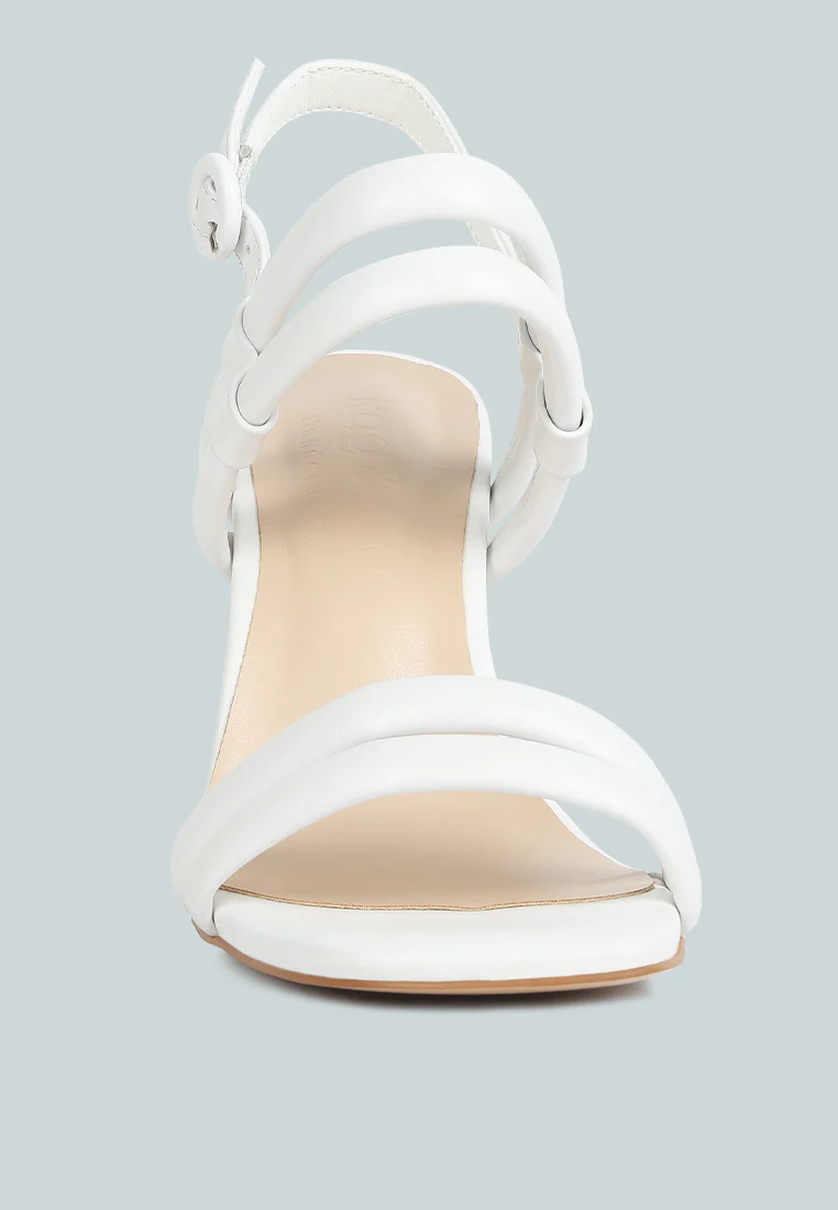 Avianna White Slim Block Heel Sandal - Image 3