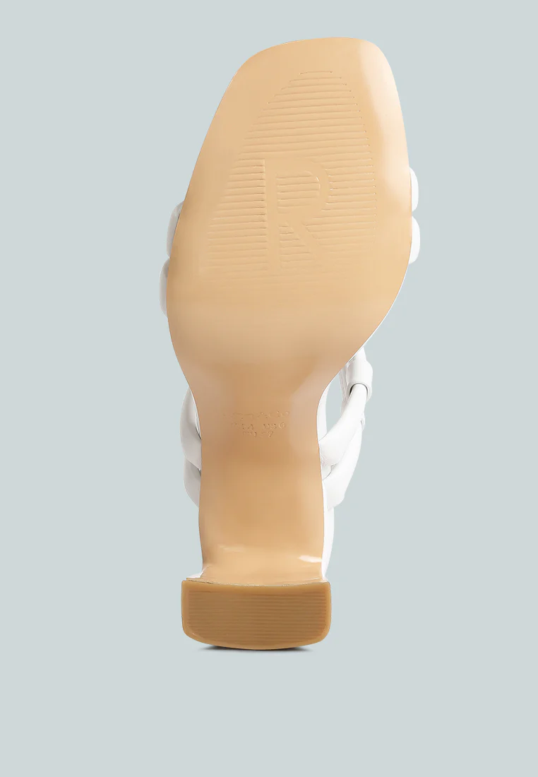 Avianna White Slim Block Heel Sandal - Image 7