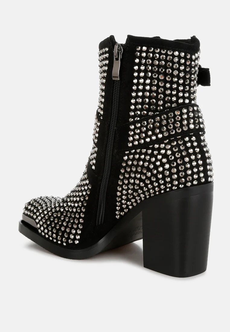 Babbon Studded Harness Detail Ankle Boots - Image 3