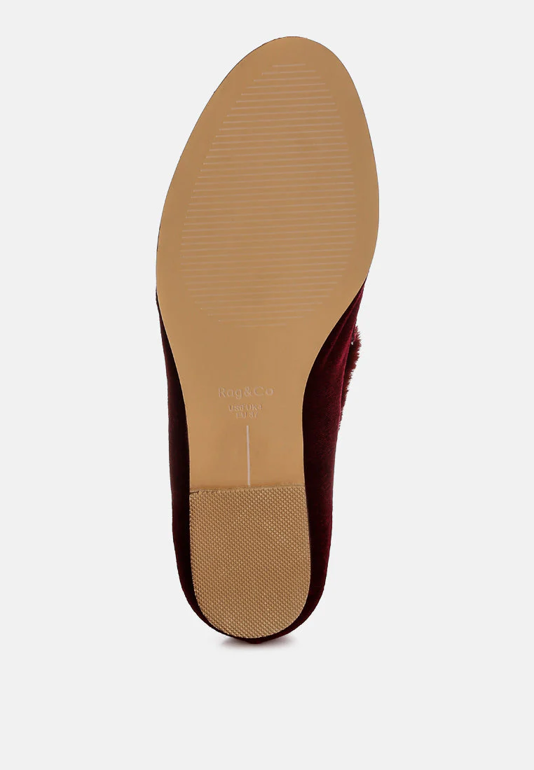 Bastian Fur Detail Velvet Loafers - Image 5