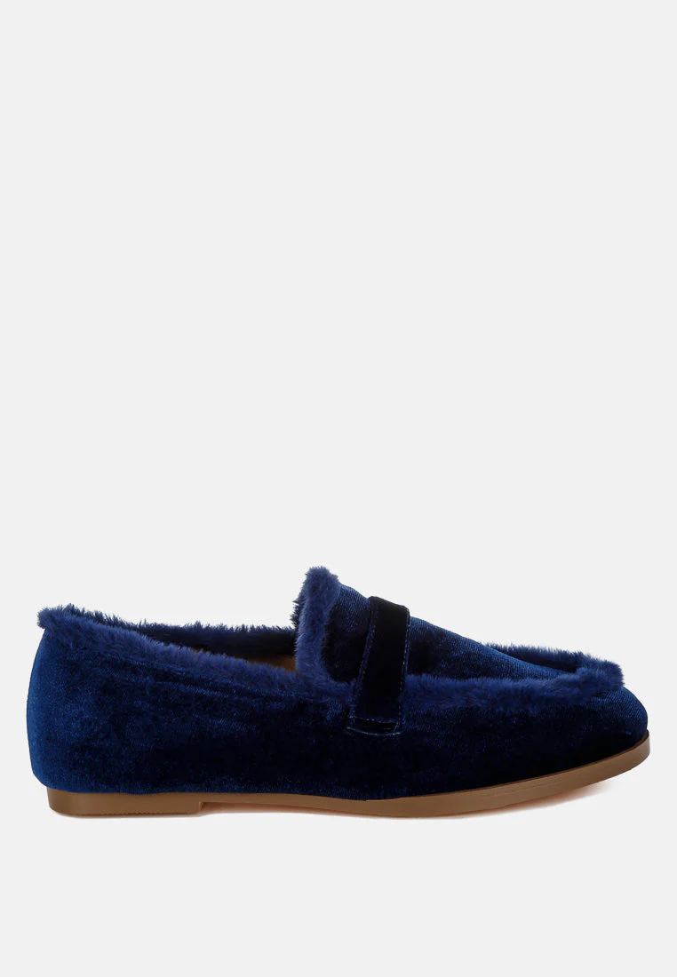 Bastian Fur Detail Velvet Loafers - Image 6