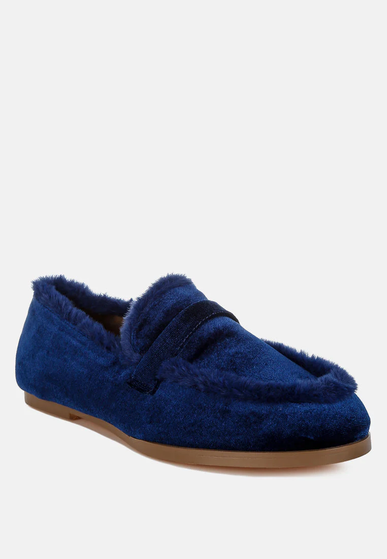 Bastian Fur Detail Velvet Loafers - Image 7