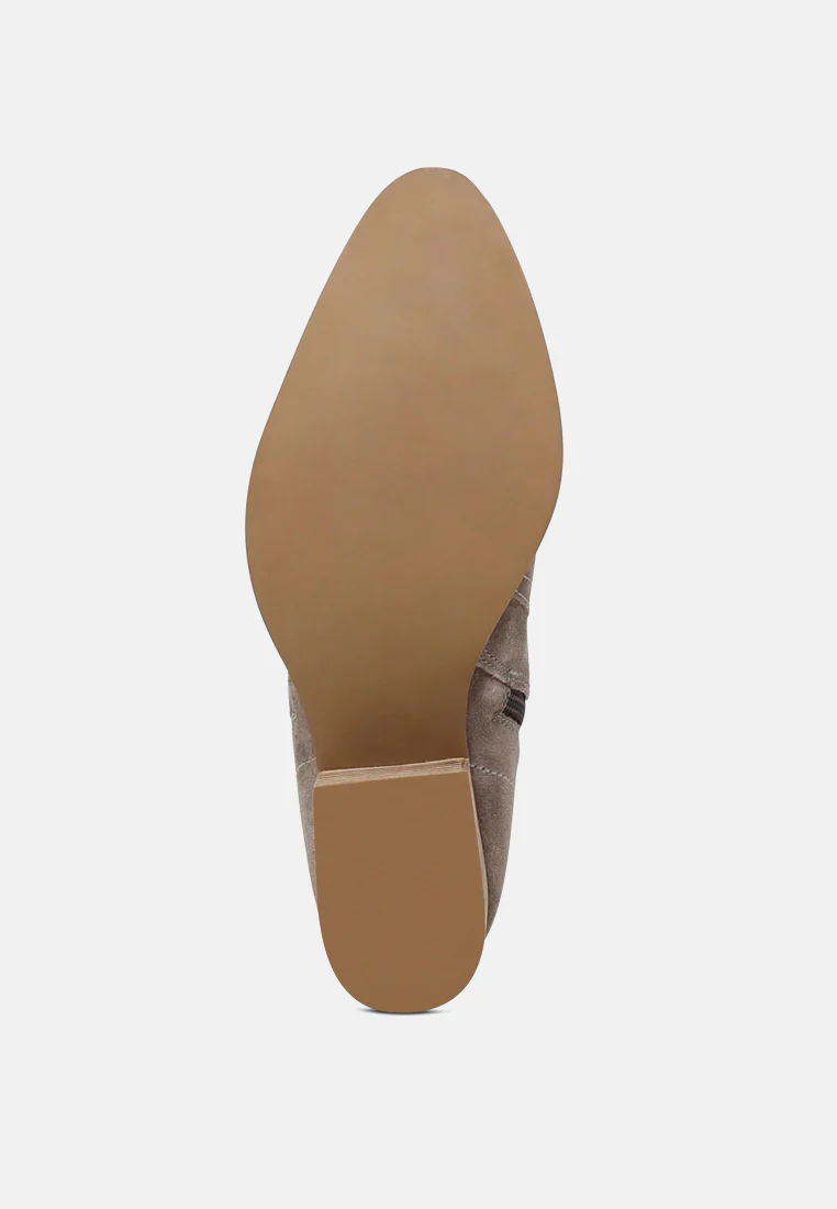 BAUENA Taupe Ankle Boots with Zip Closure - Image 6