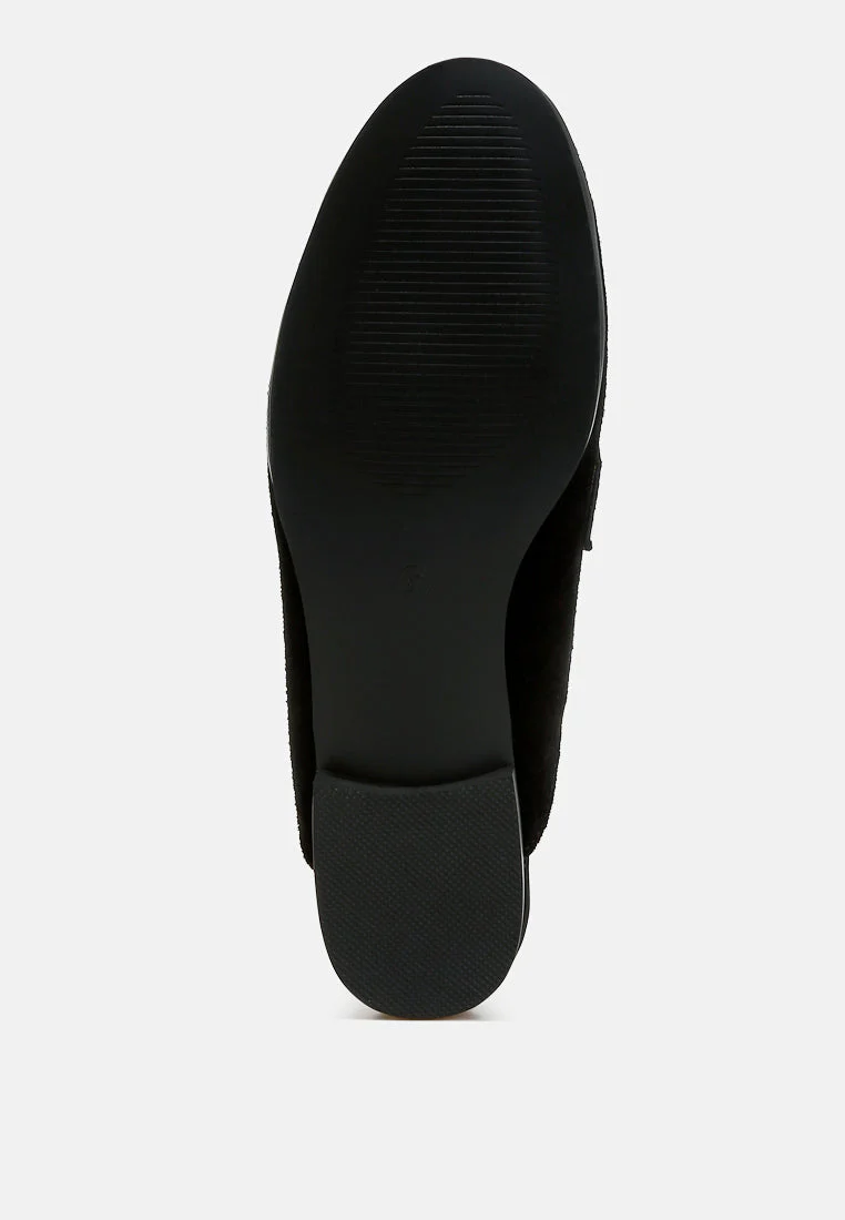 Belorose Rhinestone Strap Genuine Suede Mules - Image 17