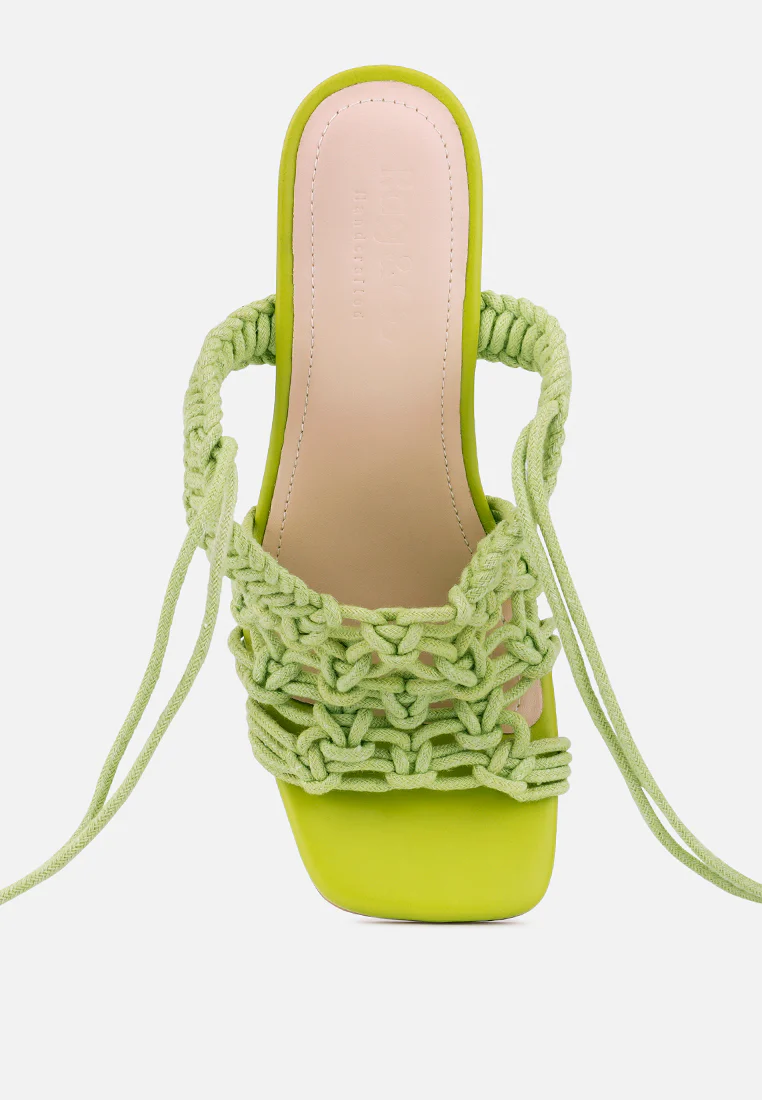BEROE Green Braided Handcrafted Lace Up Sandal - Image 7