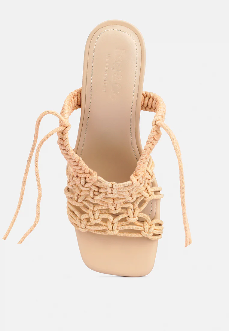 BEROE Latte Braided Handcrafted Lace Up Sandal - Image 7