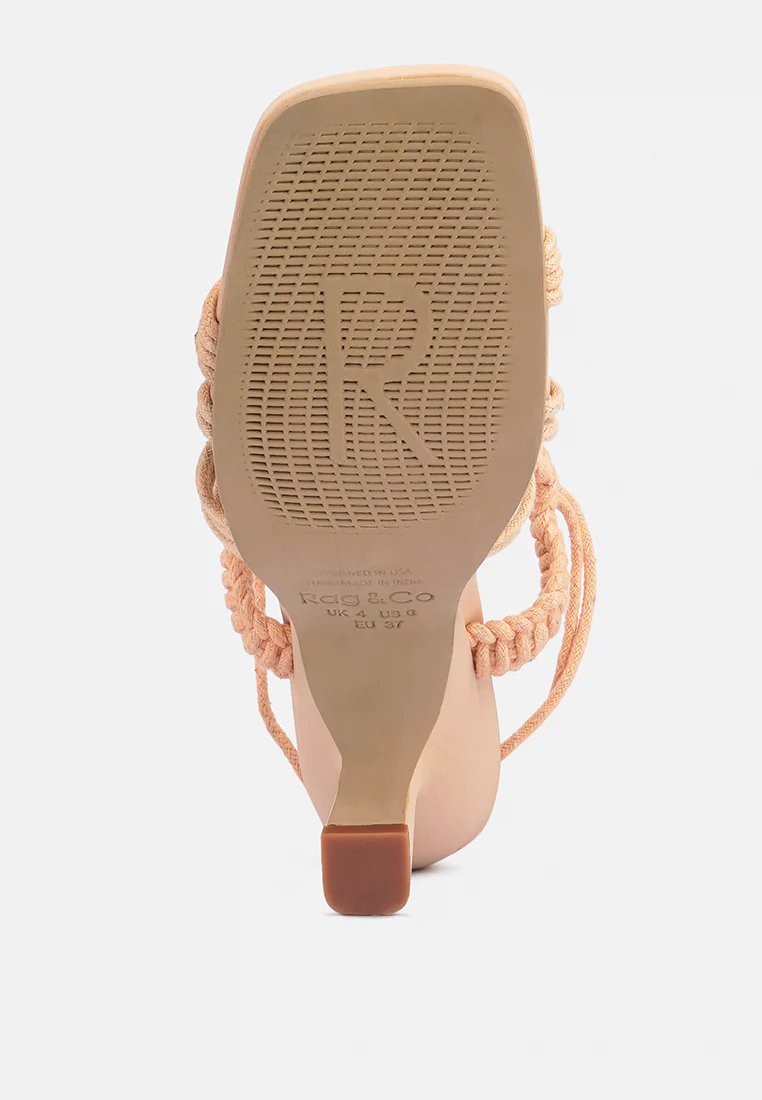 BEROE Latte Braided Handcrafted Lace Up Sandal - Image 8