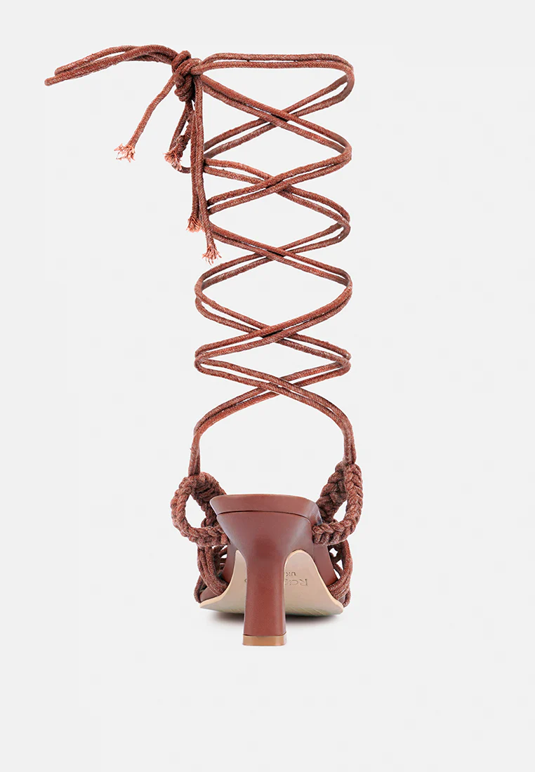 BEROE Mocca Braided Handcrafted Lace Up Sandal - Image 6