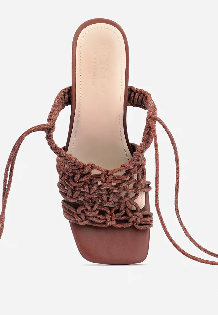 BEROE Mocca Braided Handcrafted Lace Up Sandal - Image 7