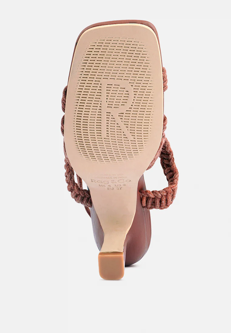 BEROE Mocca Braided Handcrafted Lace Up Sandal - Image 8