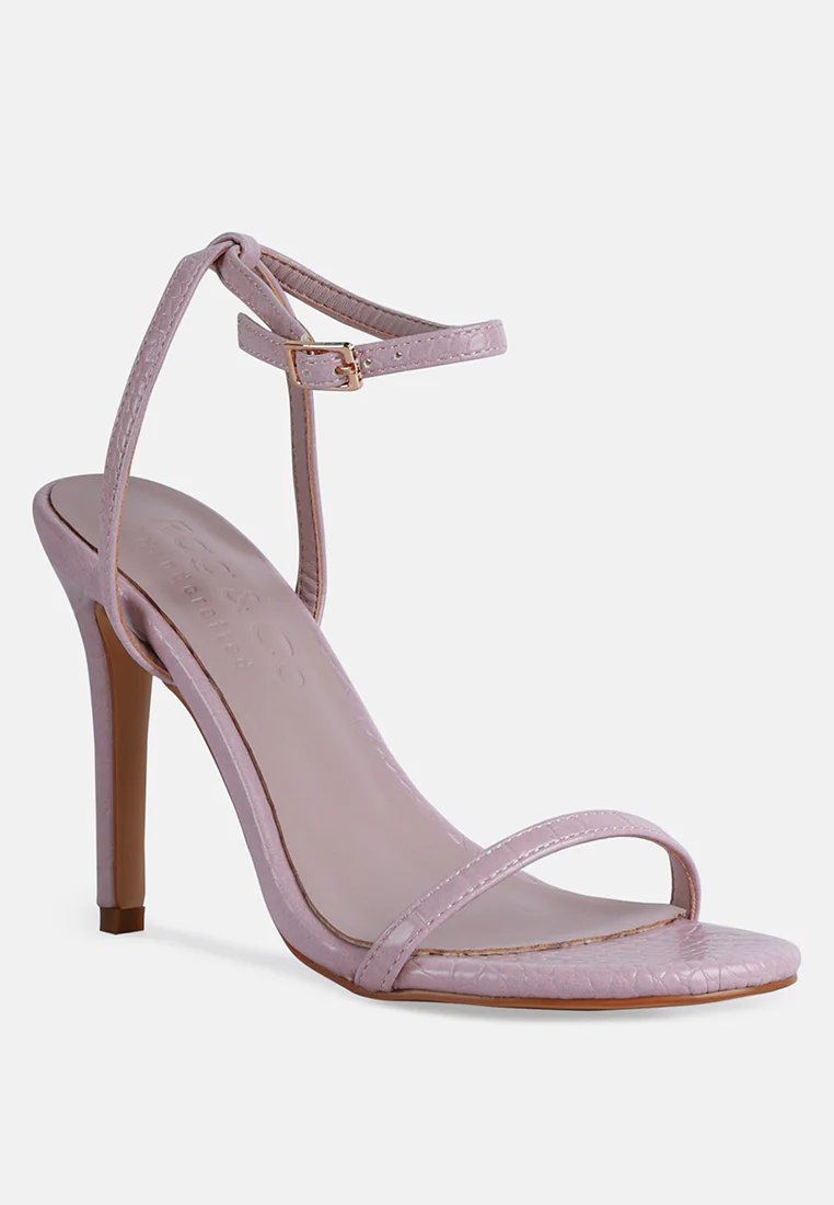 BLONDES Pink Croc High Heeled Sandal - Image 2