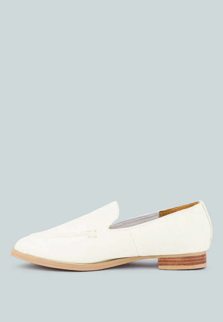 BOUGIE White Organic Canvas Loafers - Image 4