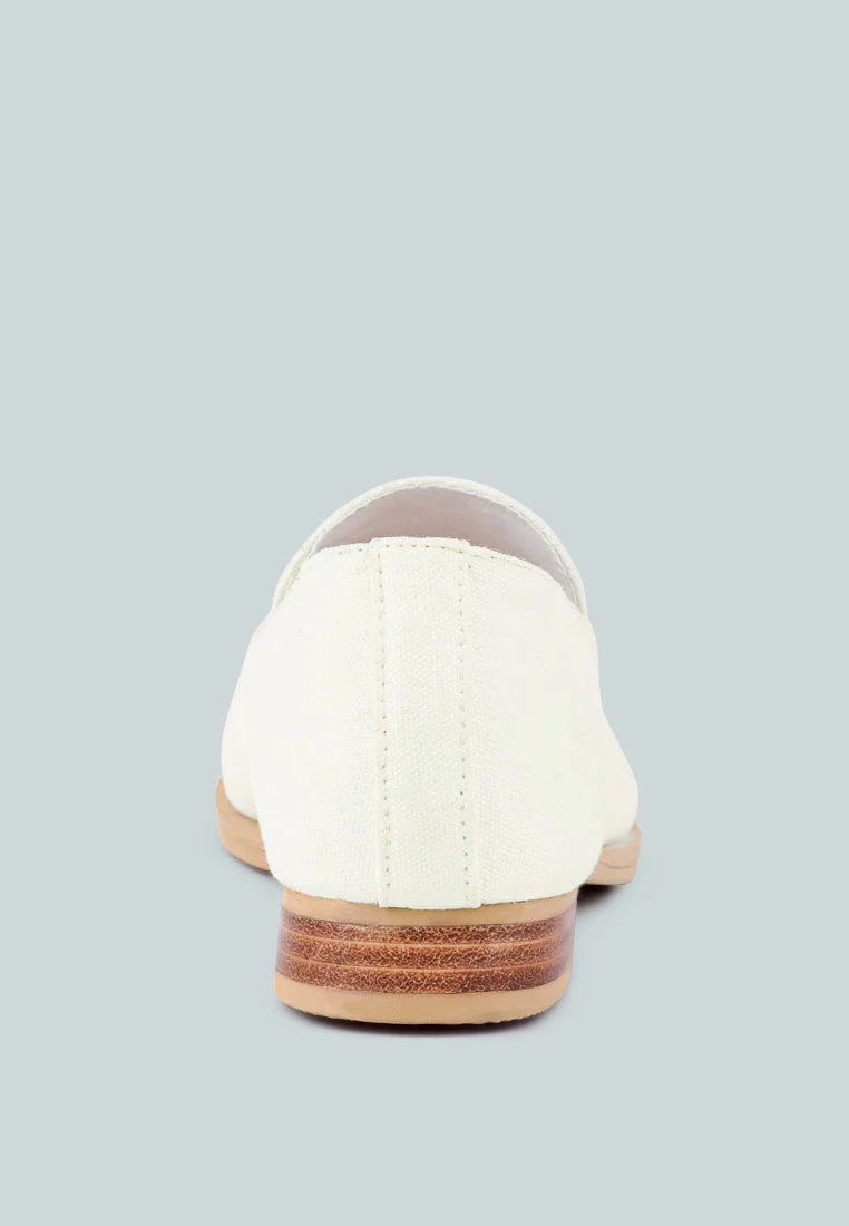 BOUGIE White Organic Canvas Loafers - Image 5